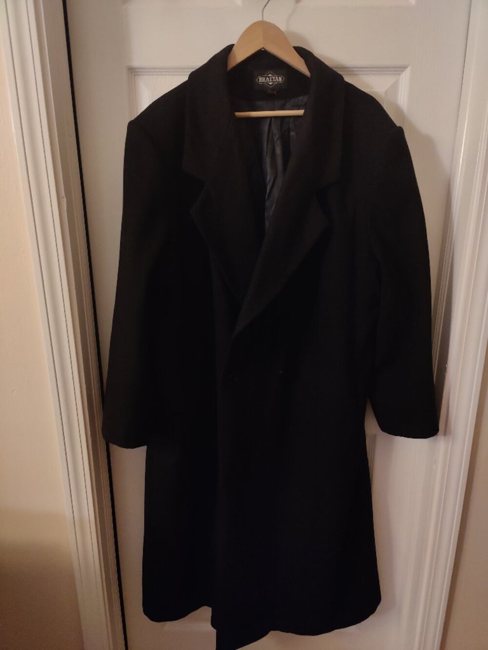Braetan - 100% Wool Overcoat - Black - 22W